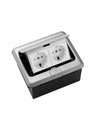 Встраиваемая выдвижная розетка ChargeWay DoubleX, 2 розетки, серебристый, 16А-2